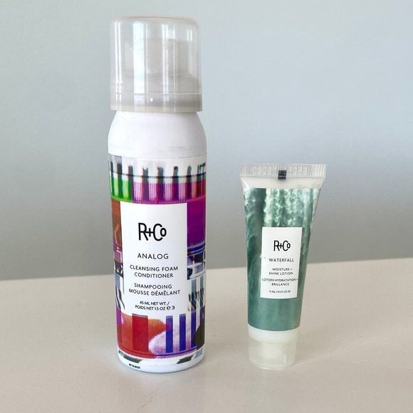 R+Co [ 2 ] Mini Set Analog Cleansing Foam Conditioner & Waterfall Shine Lotion - Picture 1 of 6